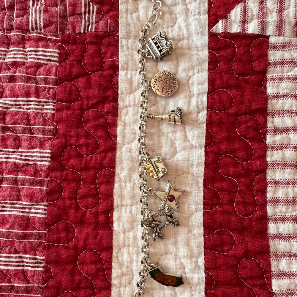 Brighton Silver Charm Bracelet with Gold Accents